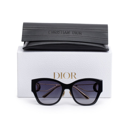 Christian Dior Black Acetate 30montaigne B2U Butterfly Sunglasses