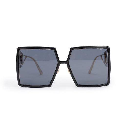 Christian Dior Black Acetate 30montaigne SU Oversized Square Sunglasses