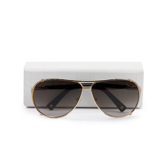 Christian Dior Black Acetate DiorChicago2STR Aviator Sunglasses