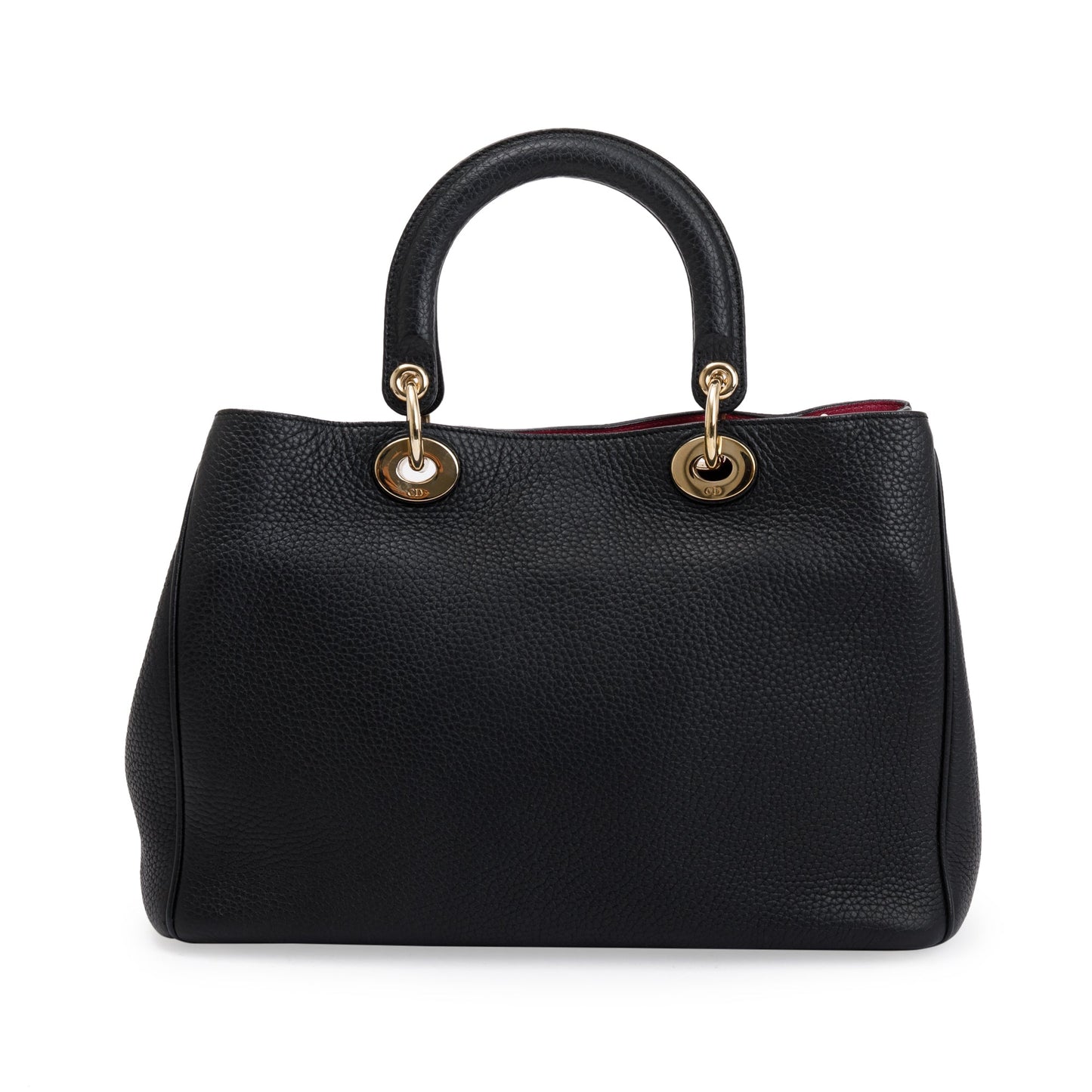 Christian Dior Black Calfskin Leather Medium Diorissimo Tote