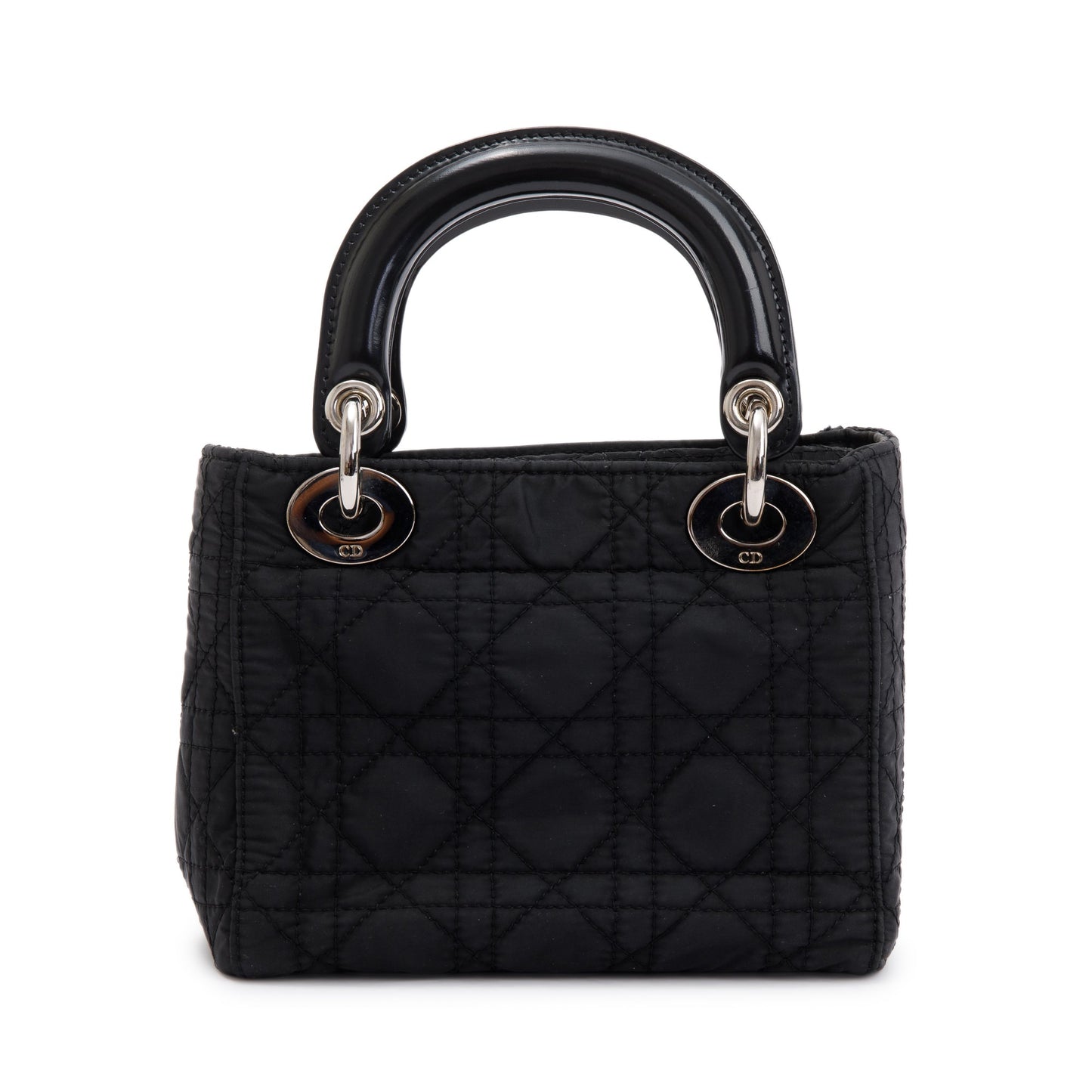 Christian Dior Black Cannage Nylon Mini Lady Dior Bag