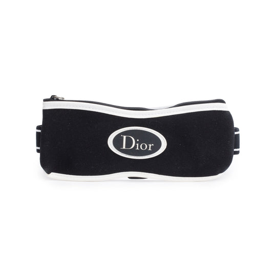 Christian Dior Black Neoprene Logo Travel Sleep Mask