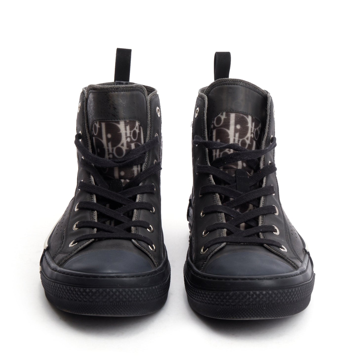 Christian Dior Black Oblique Transparent Canvas B23 High-Top Sneakers, Size 45