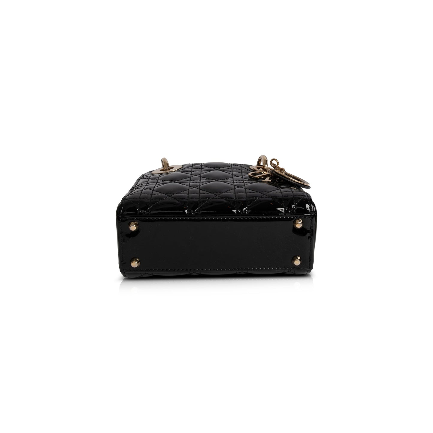 Christian Dior Black Patent Mini Lady Dior Bag