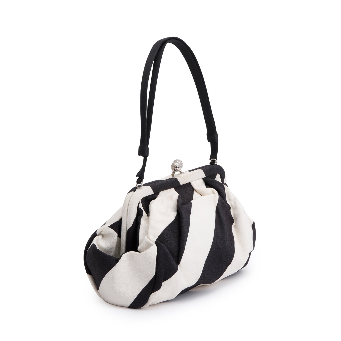 Christian Dior Black & White Canvas Frame Clutch Bag