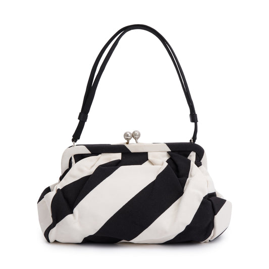 Christian Dior Black & White Canvas Frame Clutch Bag