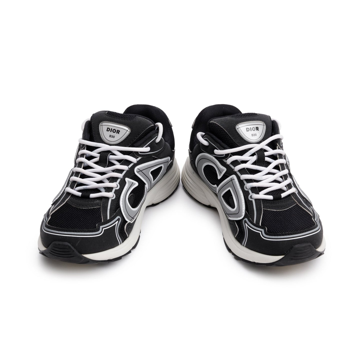 Christian Dior Black/Grey Mesh Technical Fabric B30 Sneakers, Size 41