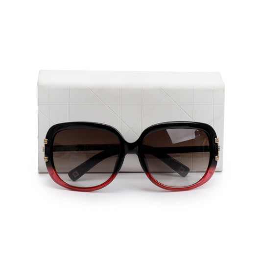 Christian Dior Black/Red Acetate DiorGraphix3F Square Sunglasses