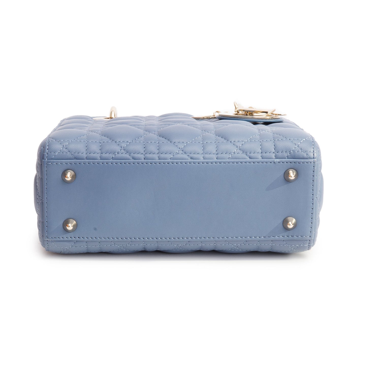 Christian Dior Blue Cannage Leather Small Lady Dior Bag