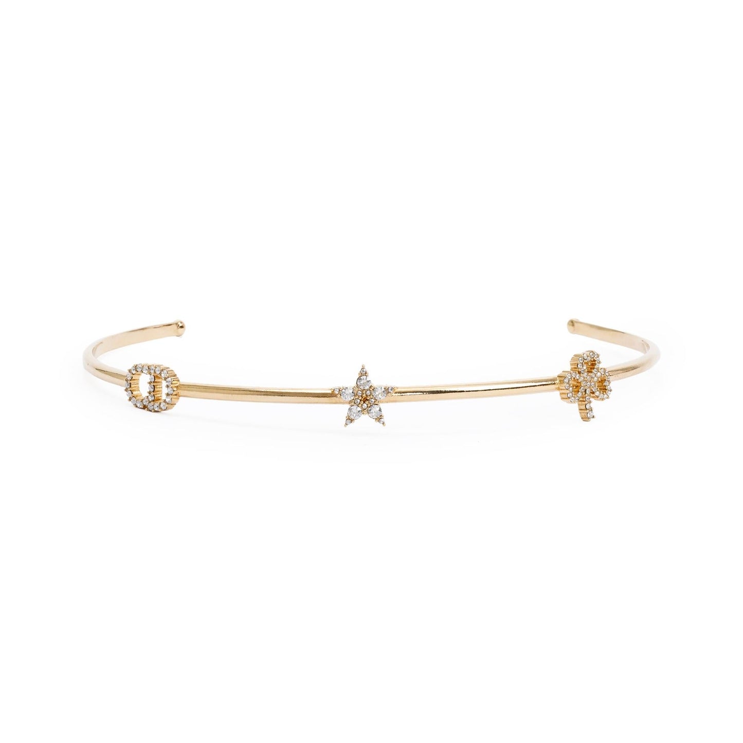 Christian Dior Gold Plated Crystal Tiara Headband