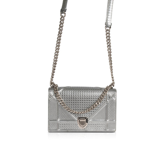Christian Dior Large Metallic Microcannage Diorama Shoulder Bag