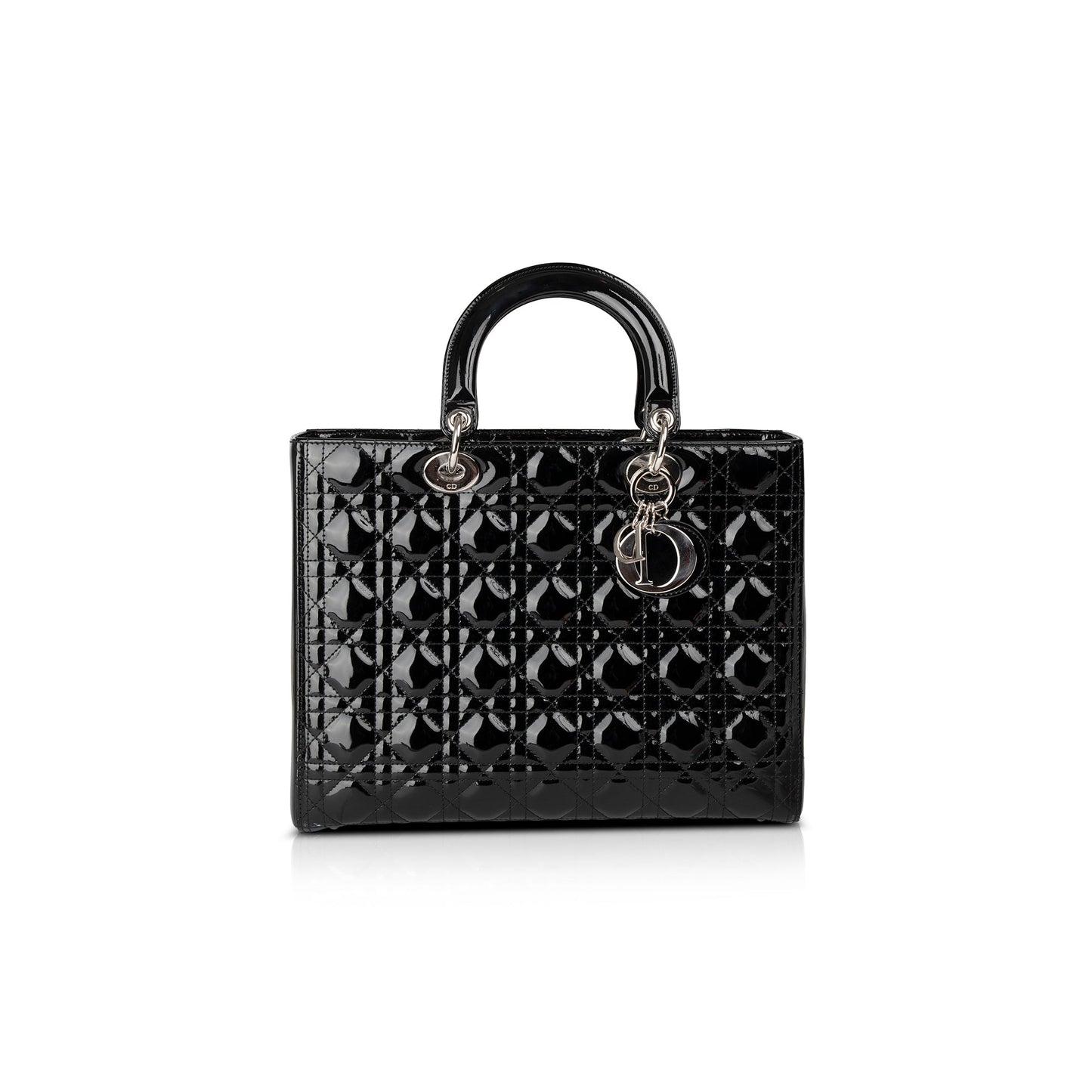 Christian Dior Large Patent Leather Lady Dior Bag
