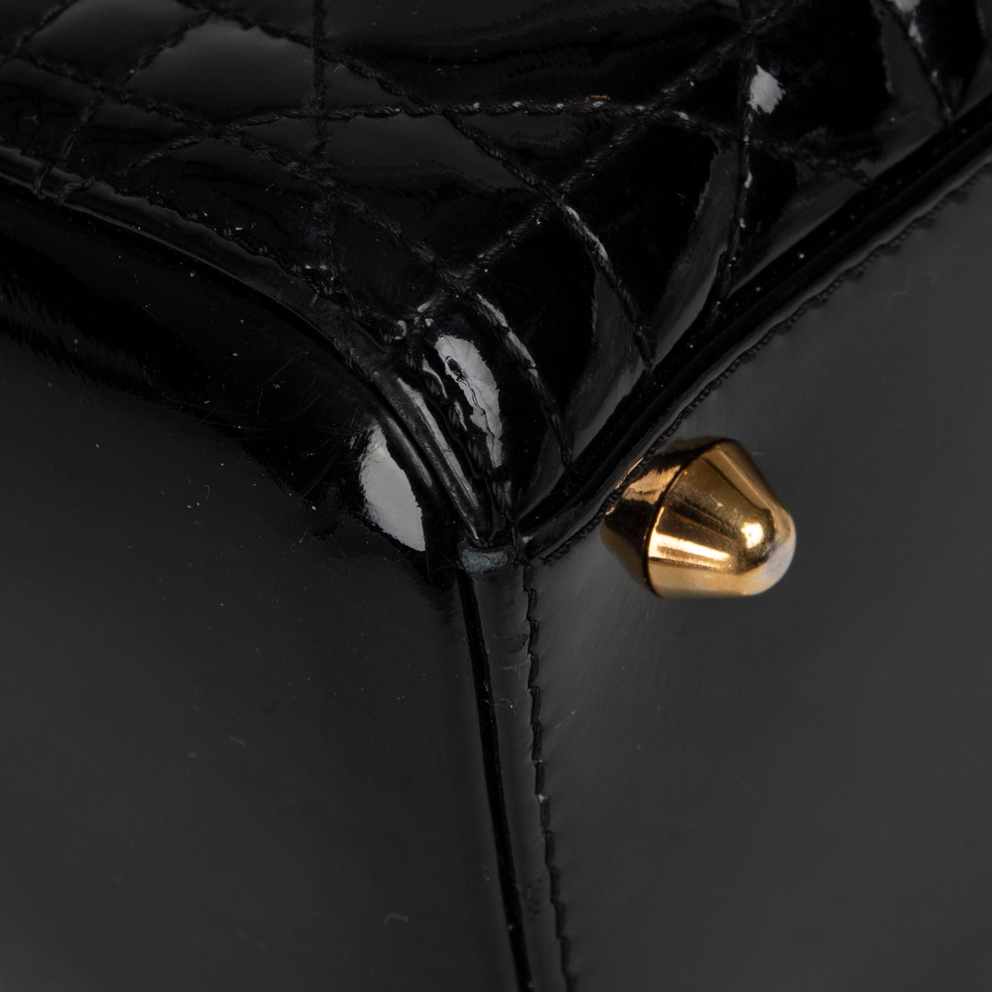 Christian Dior Large Patent Leather Lady Dior Bag