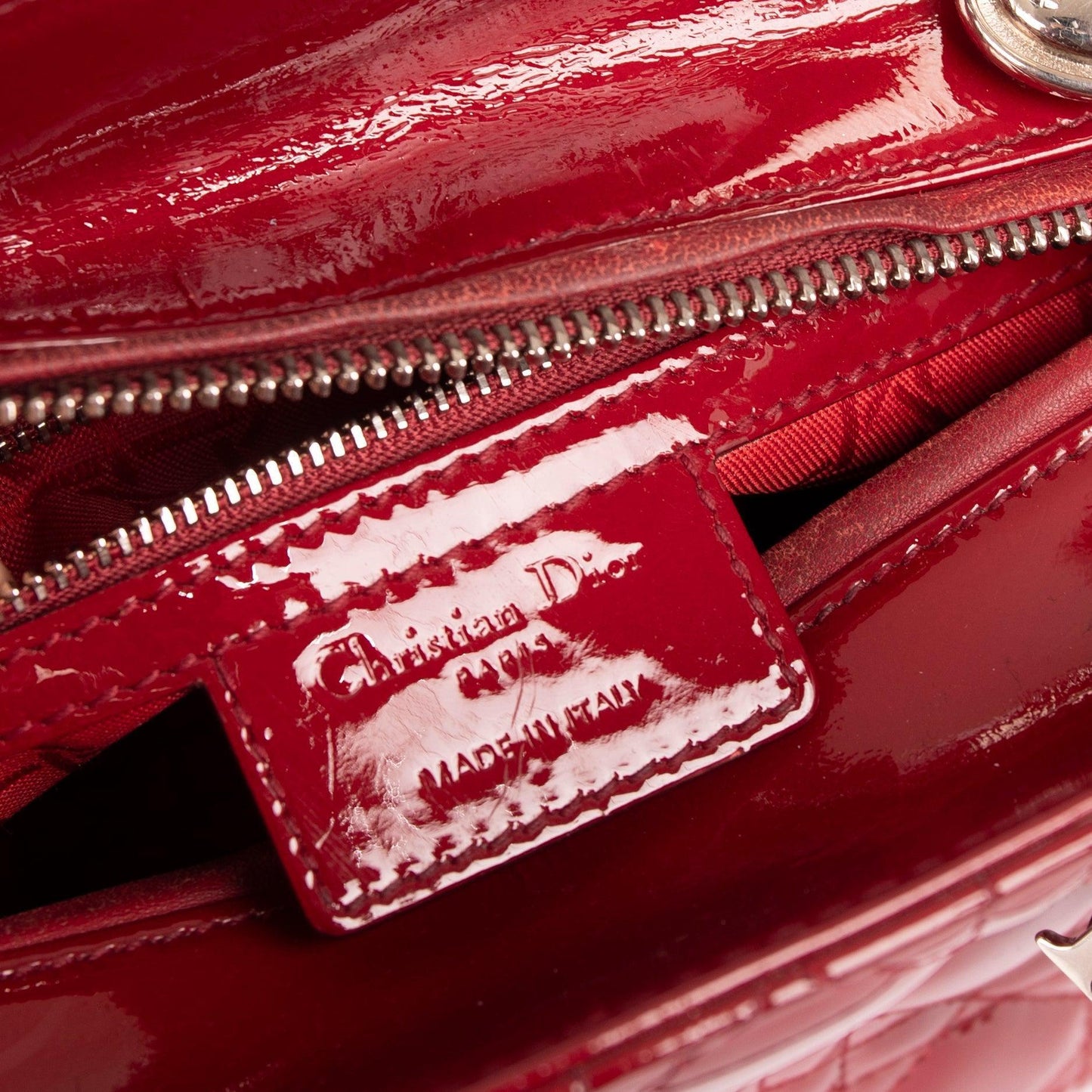 Christian Dior Medium Patent Leather Lady Dior Bag