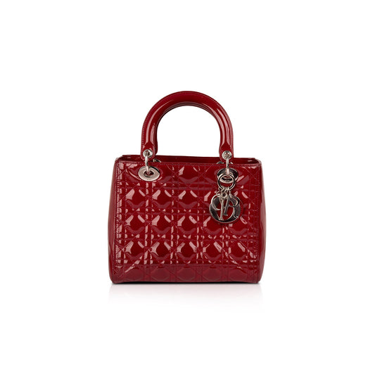 Christian Dior Medium Patent Leather Lady Dior Bag