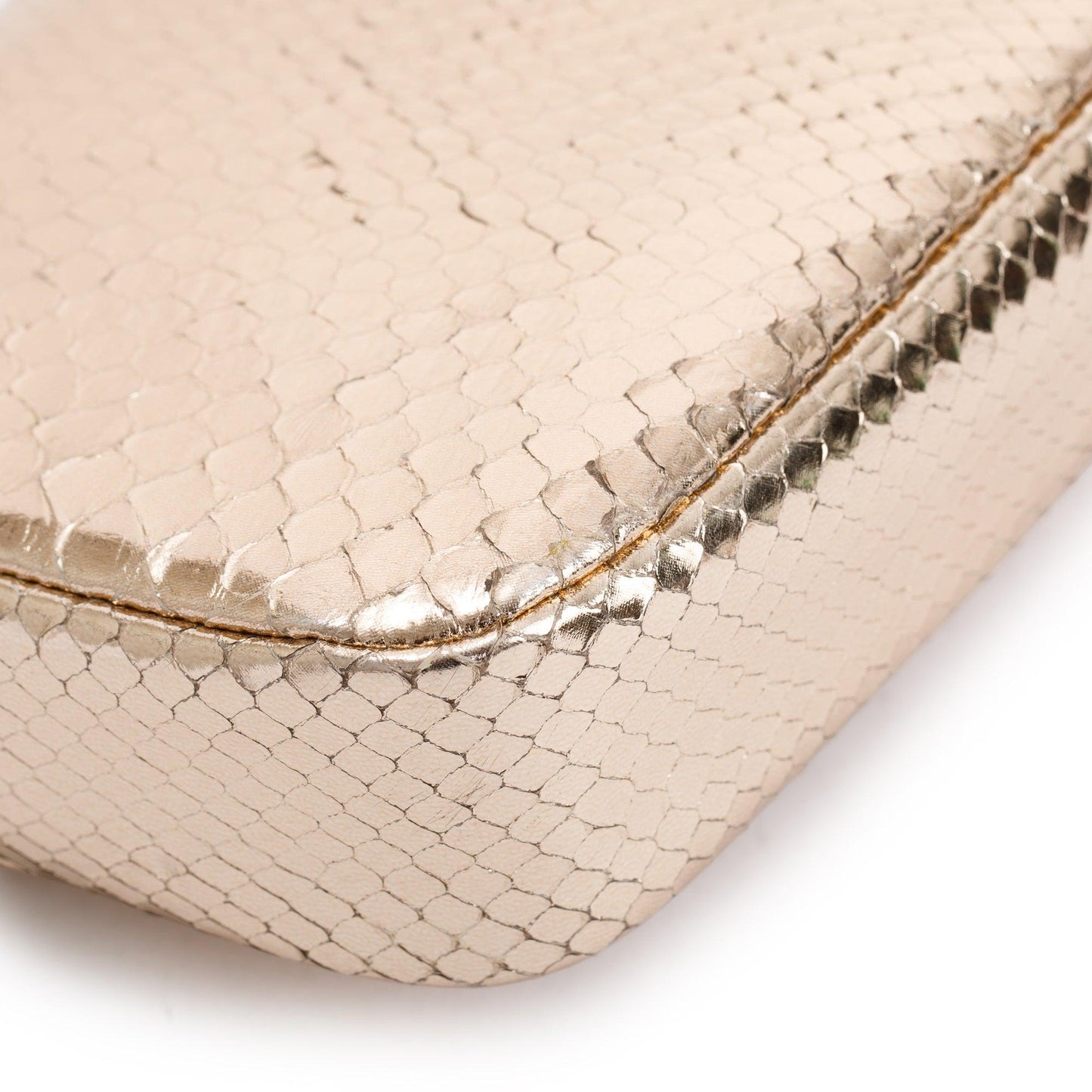 Christian Dior Metallic Gold Python Miss Dior Promenade Wallet on Chain