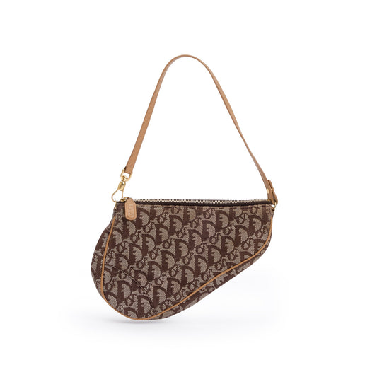 Christian Dior Mini Brown Monogram Saddle Pochette