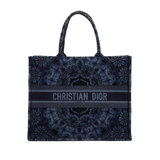 Christian Dior Navy KaleiDiorscopic Embroidery Large Book Tote