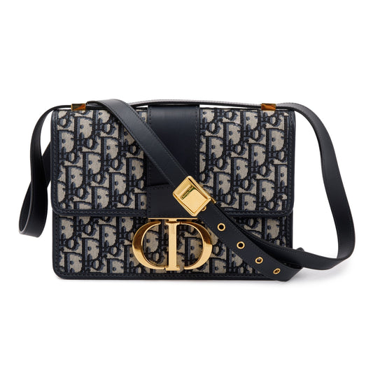 Christian Dior Navy Oblique 30 Montaigne Bag