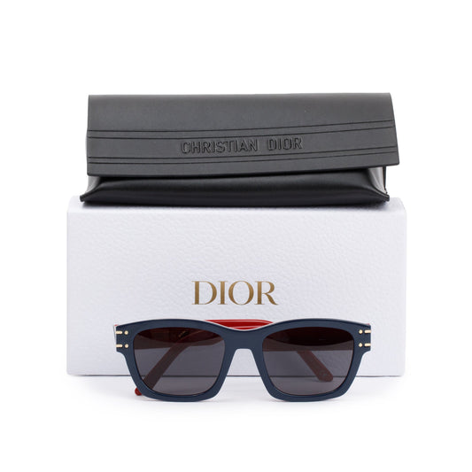Christian Dior Navy/Red Acetate DiorSignature S3U Square Sunglasses