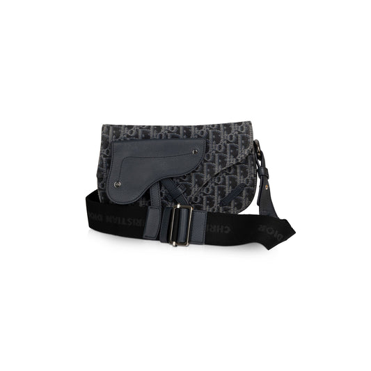 Christian Dior Oblique Jacquard Saddle Pouch