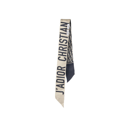 Christian Dior Oblique Mitzah Silk Twilly Scarf