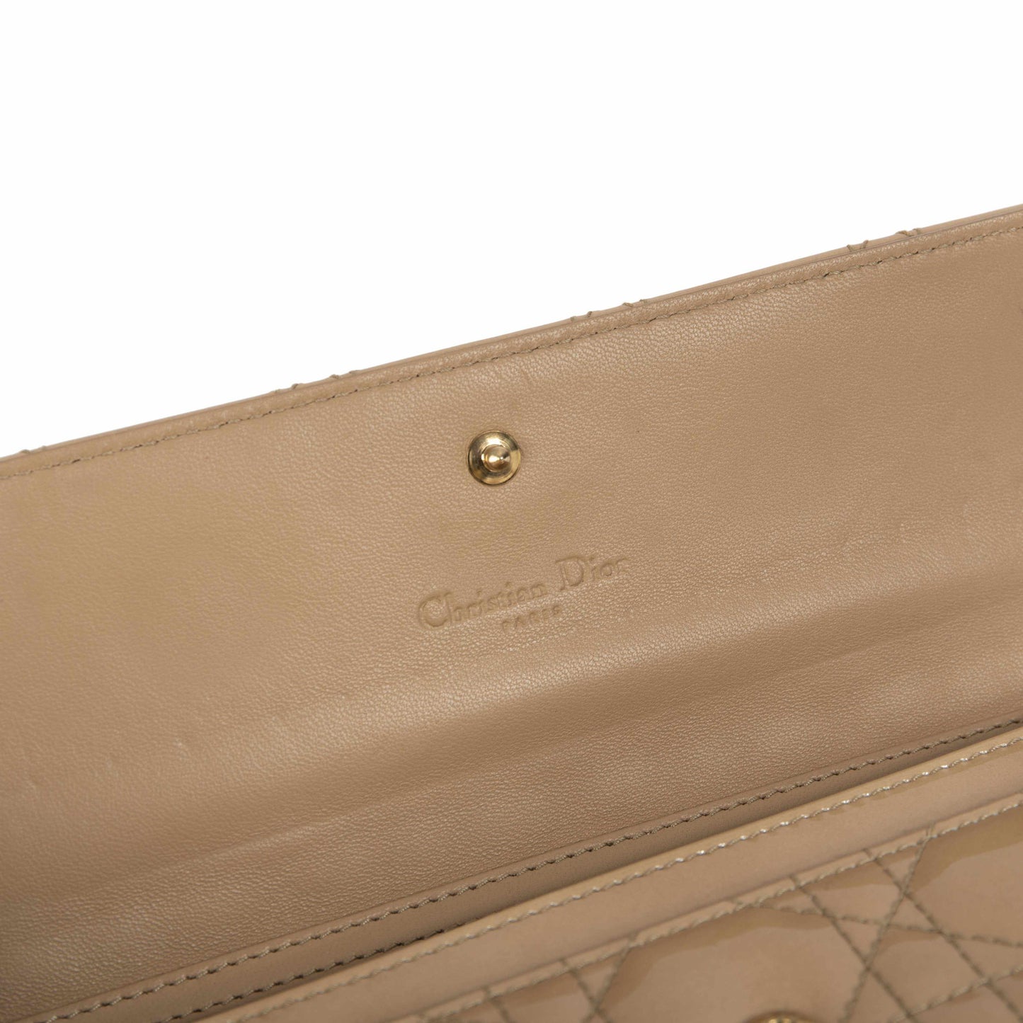 Christian Dior Patent Cannage Lady Dior Chain Wallet