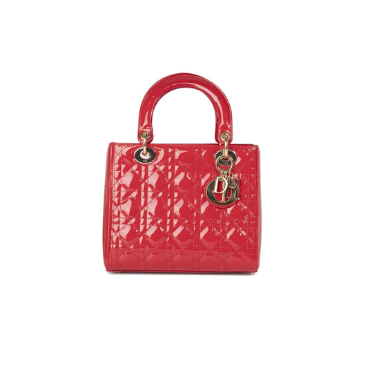 Christian Dior Patent Leather Medium Lady Dior Bag