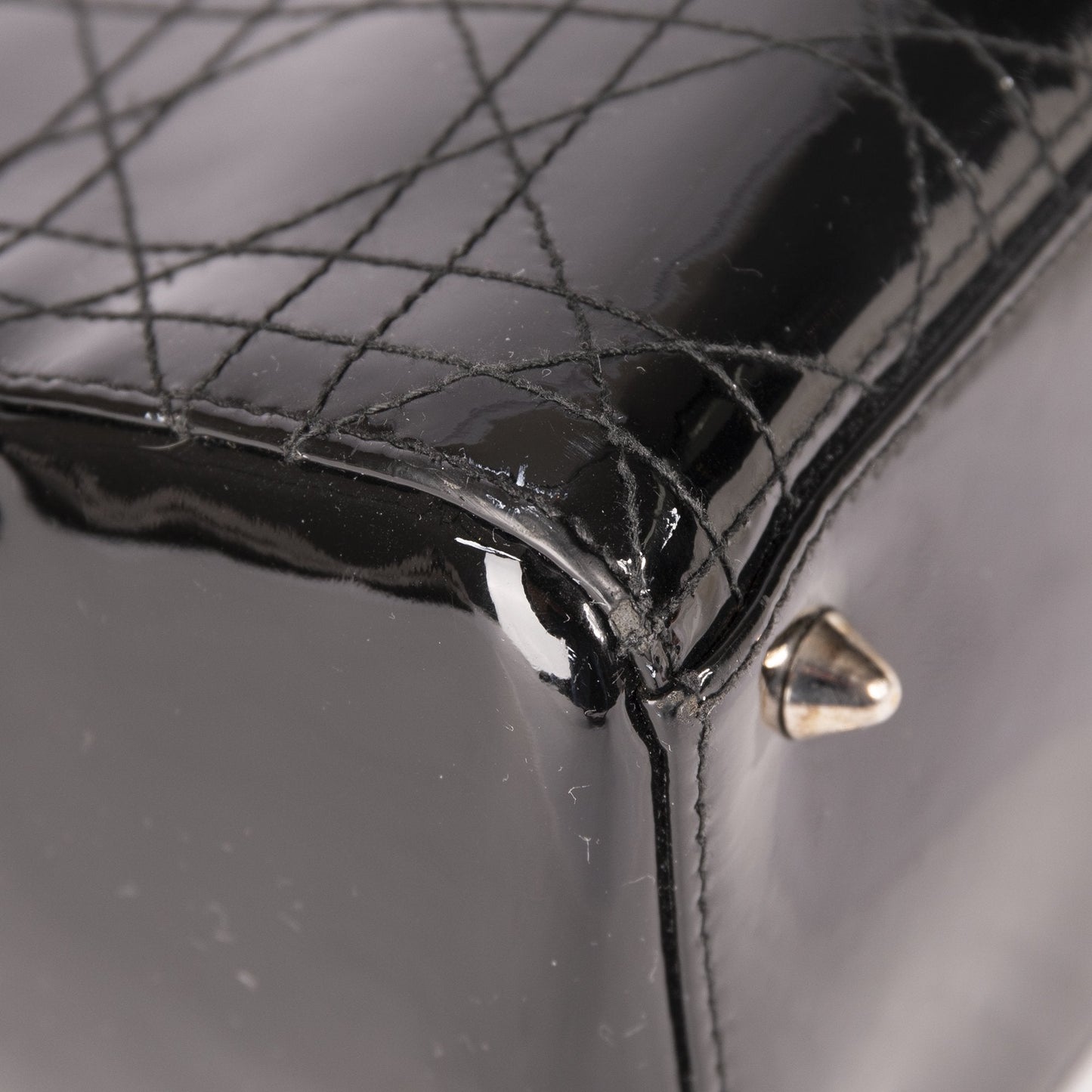 Christian Dior Patent Leather Medium Lady Dior Bag