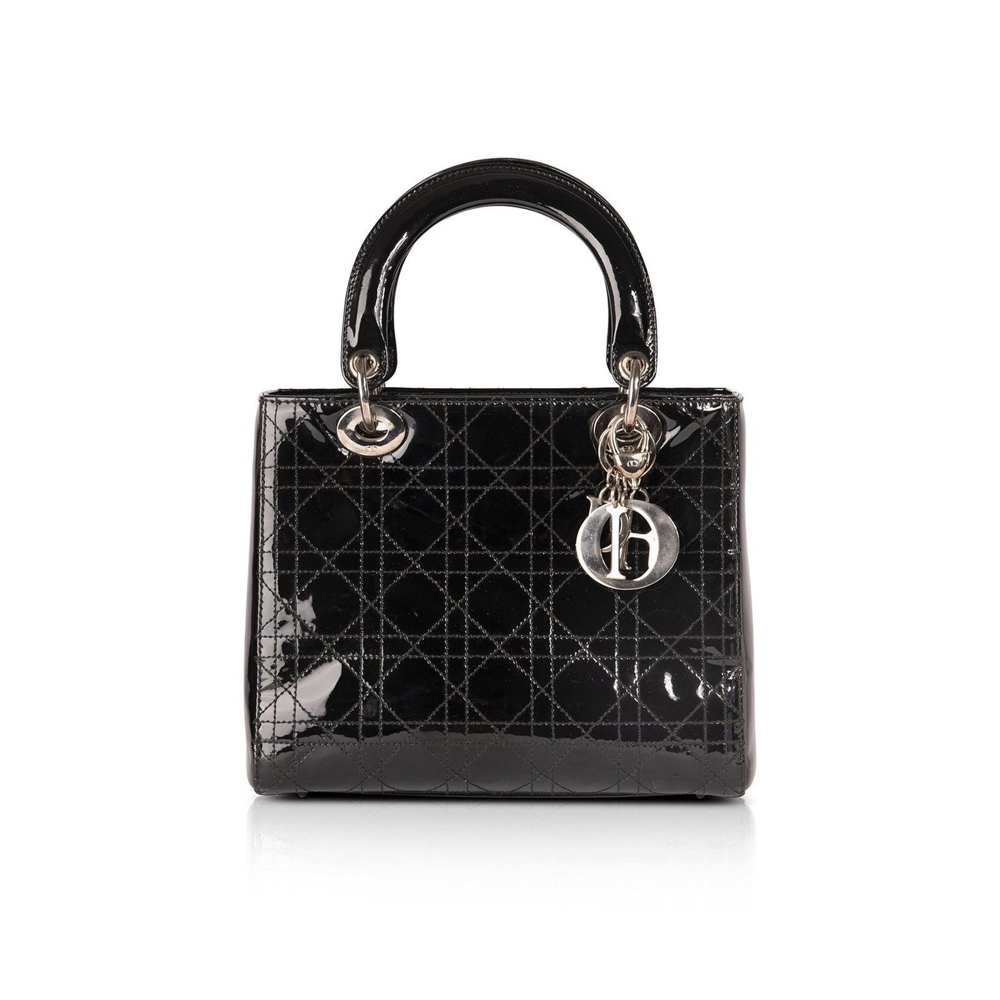 Christian Dior Patent Leather Medium Lady Dior Bag