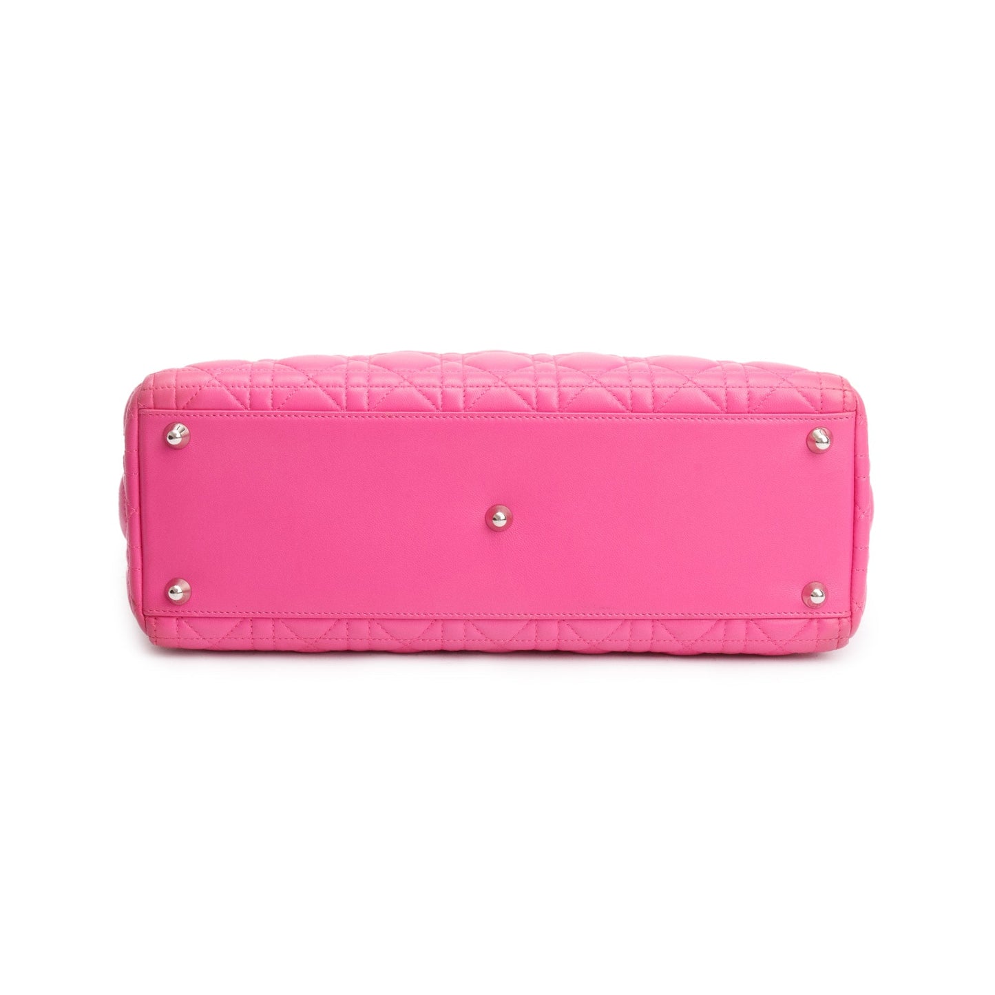 Christian Dior Pink Cannage Leather Large Lady Dior Bag