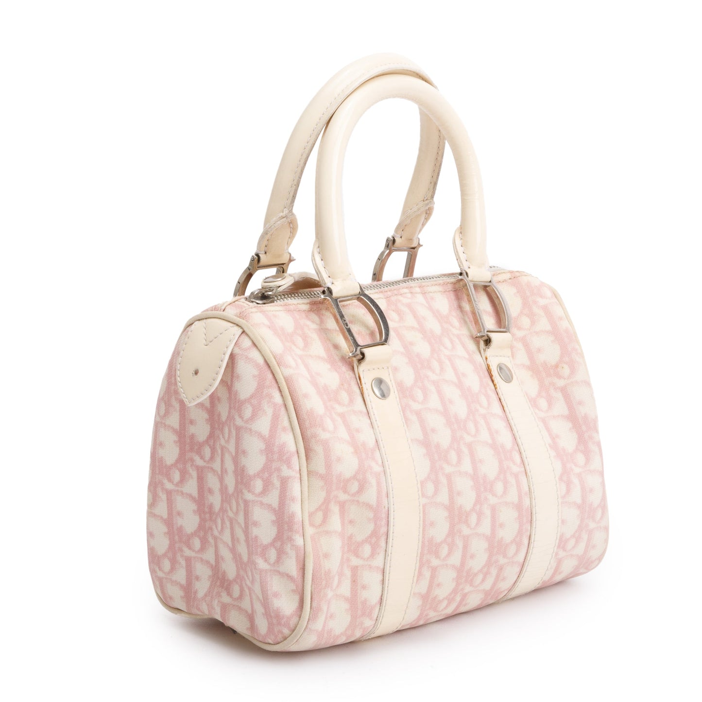 Christian Dior Pink Diorissimo Canvas Girly Trotter Boston Bag