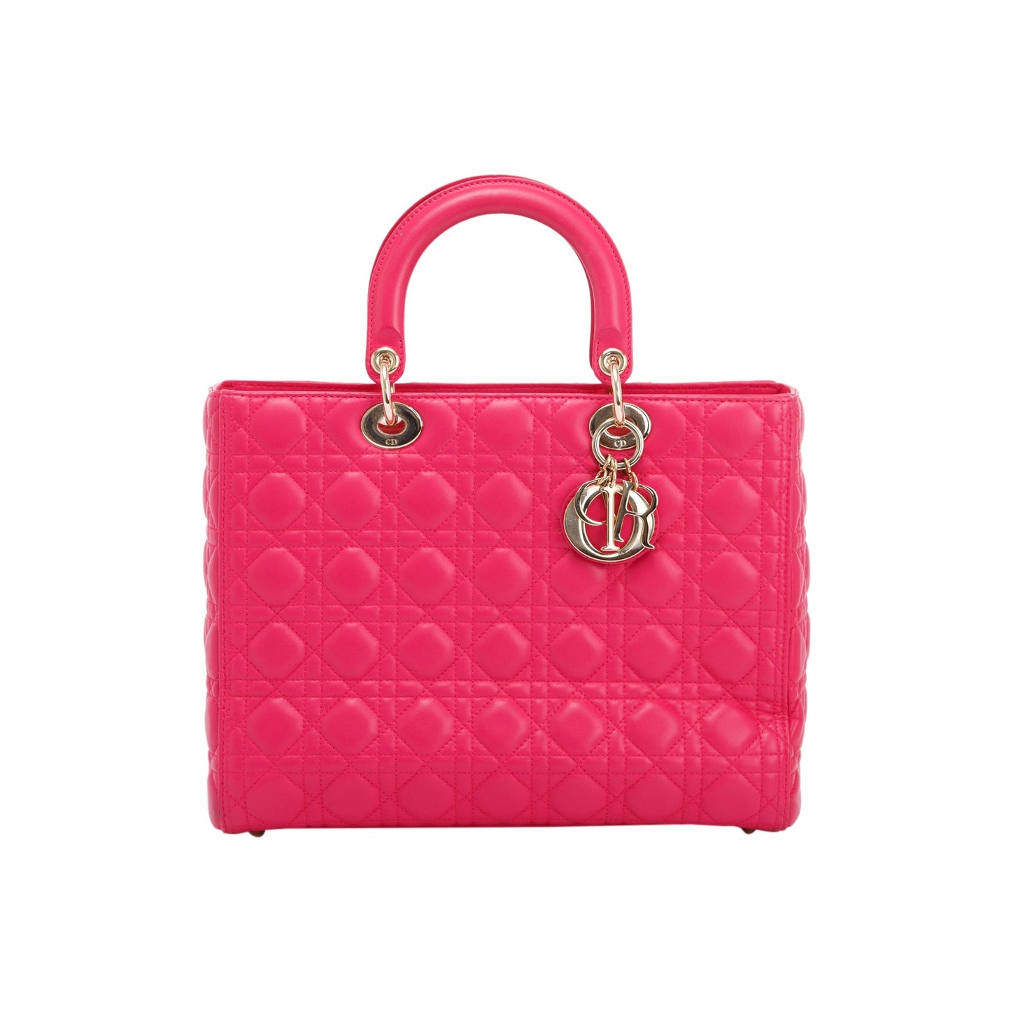 Christian Dior Pink Large Cannage Lady Dior Bag