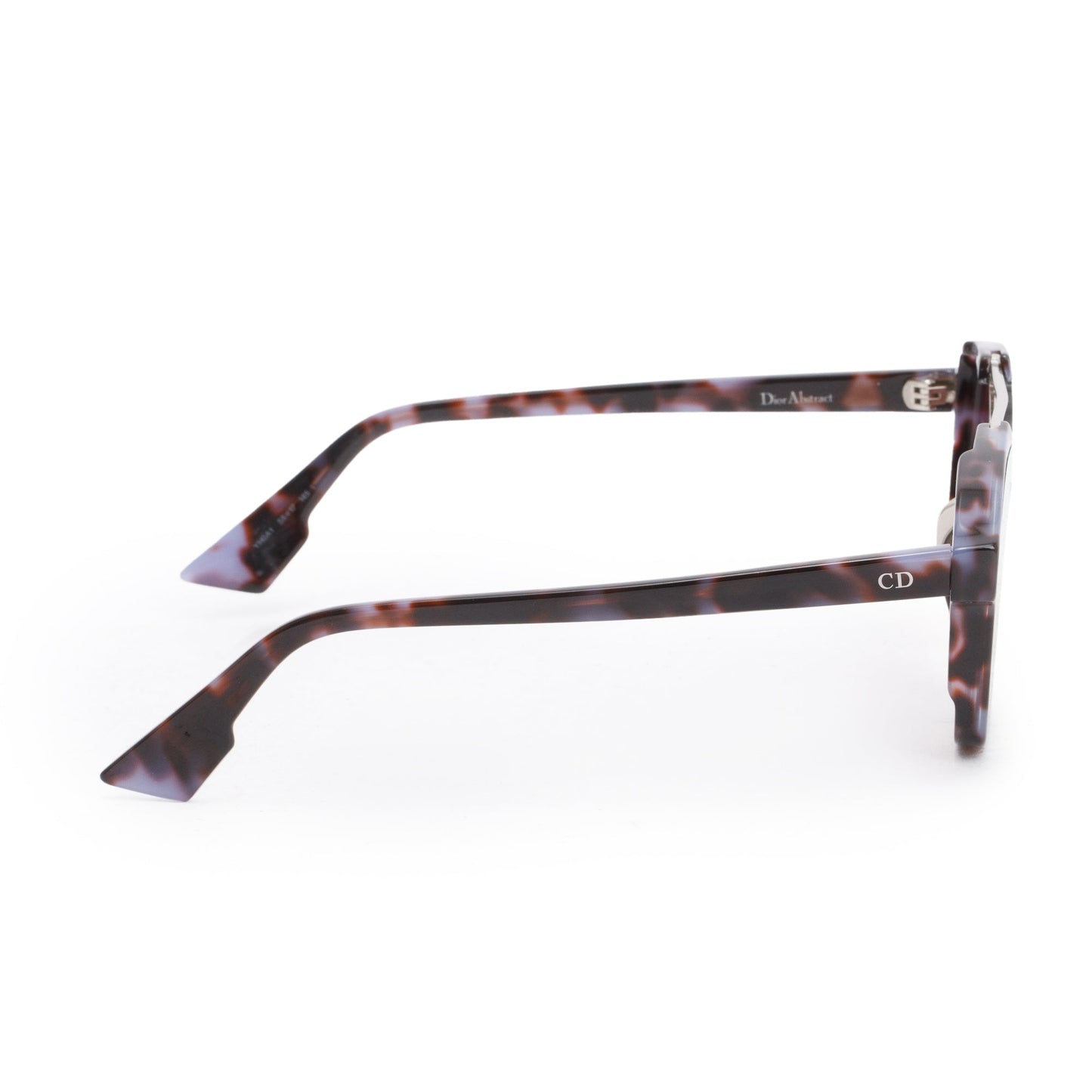 Christian Dior Purple Spotted Havana Acetate Abstract Mirrored Square Sunglasses