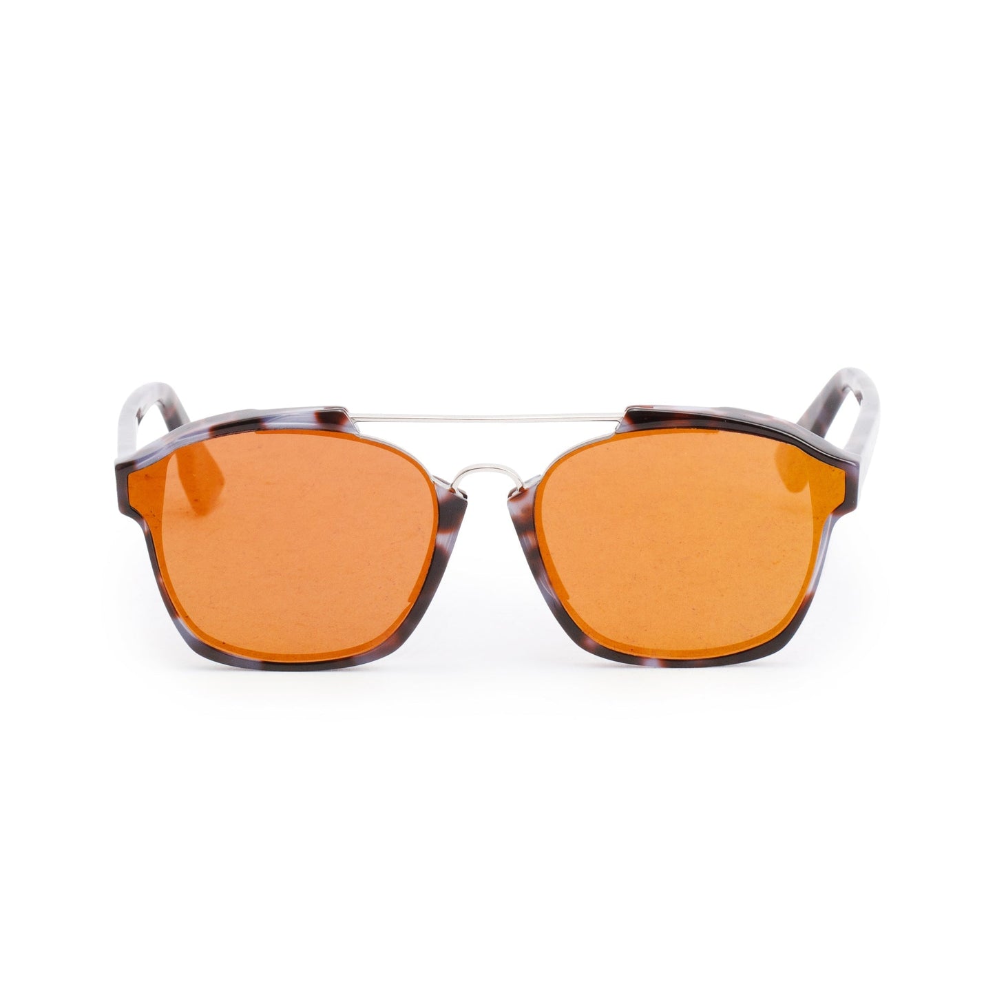Christian Dior Purple Spotted Havana Acetate Abstract Mirrored Square Sunglasses