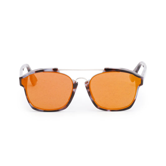 Christian Dior Purple Spotted Havana Acetate Abstract Mirrored Square Sunglasses