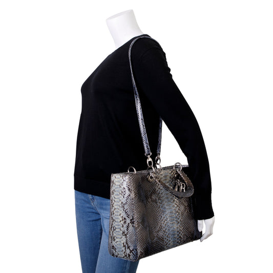 Christian Dior Python Large Lady Dior Bag