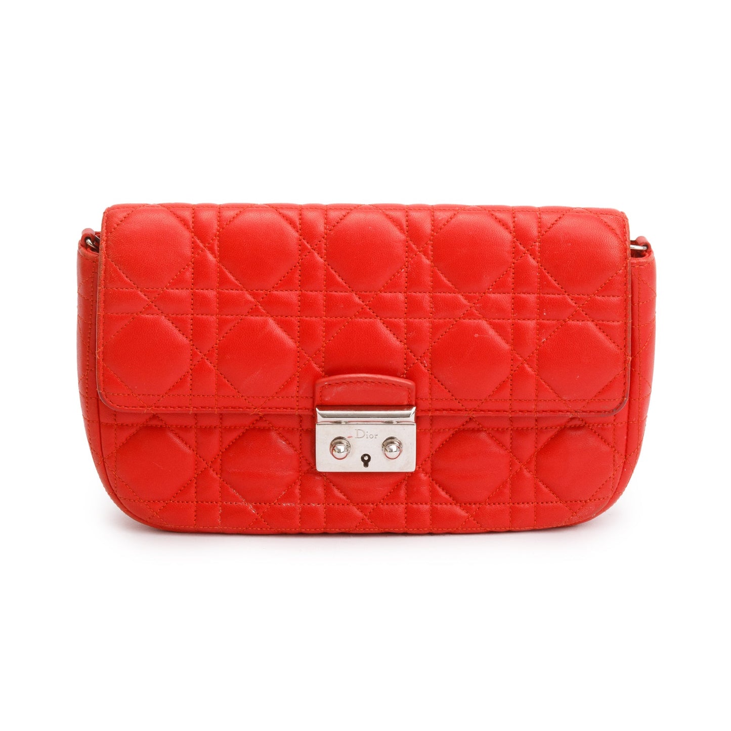 Christian Dior Red Cannage Leather Miss Dior Promenade Chain Bag