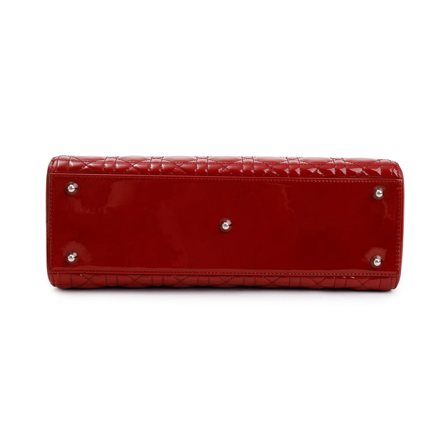 Christian Dior Red Patent Leather Large Lady Dior Bag