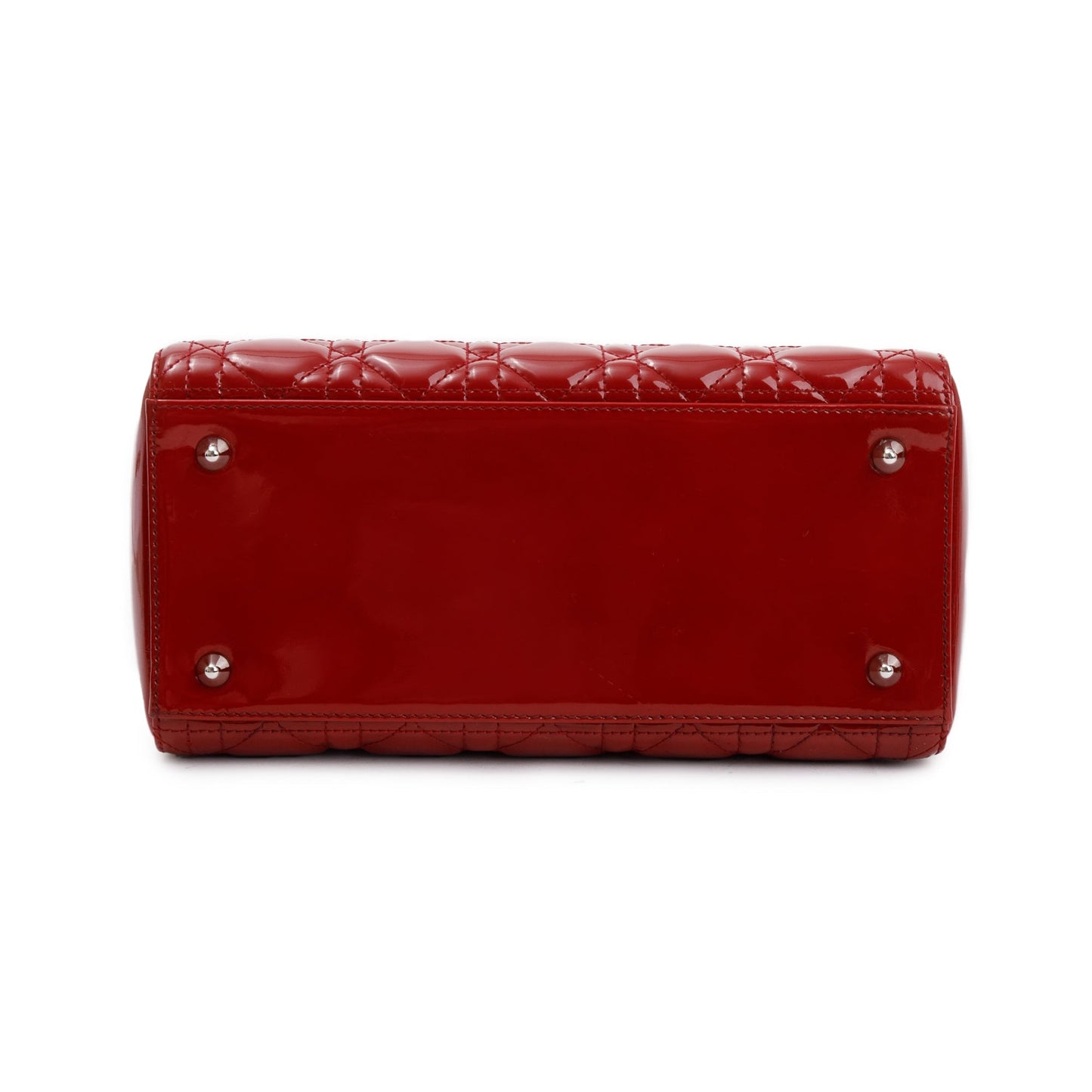 Christian Dior Red Patent Leather Medium Lady Dior Bag