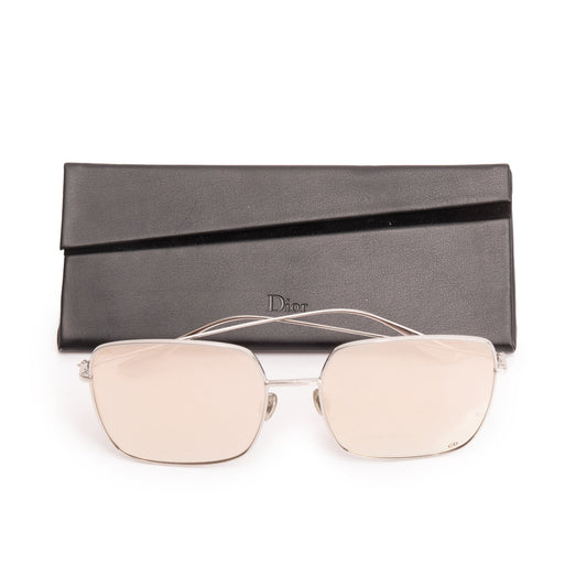 Christian Dior Silver Metal Stellaire 1 Square Sunglasses