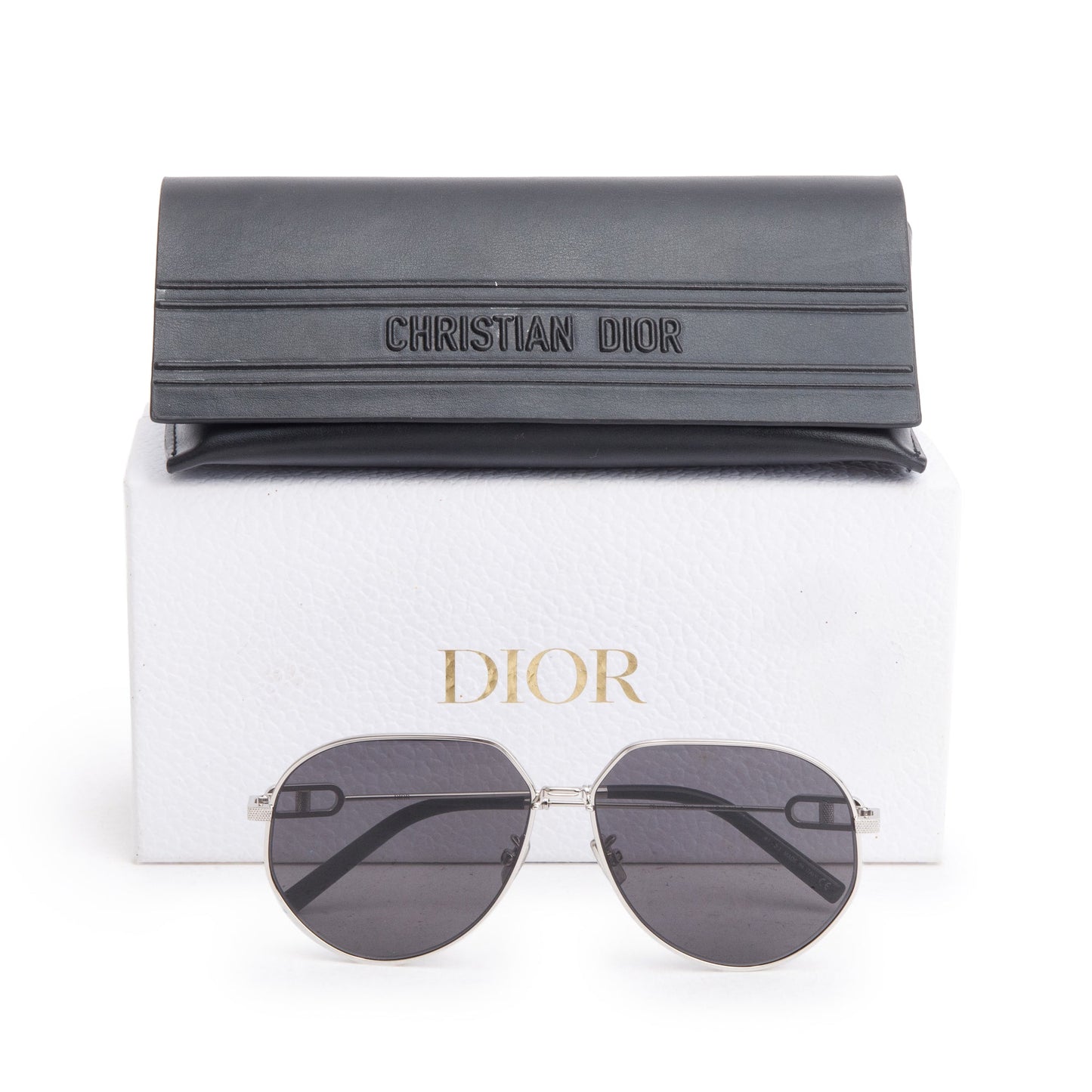 Christian Dior Silver-Tone Metal CD Link A1U Sunglasses