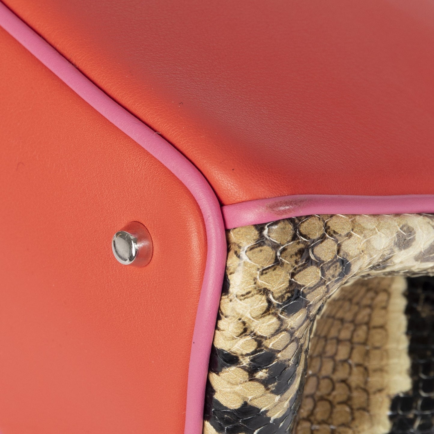 Christian Dior Small Python Trimmed Diorissimo Tote
