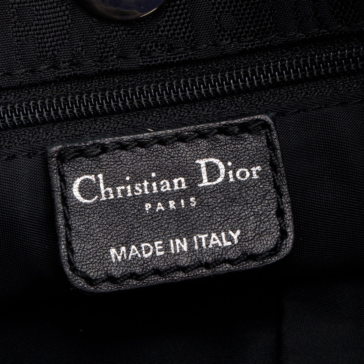 Christian Dior Vintage Black Diorissimo Nylon Bow Charm Bucket Bag