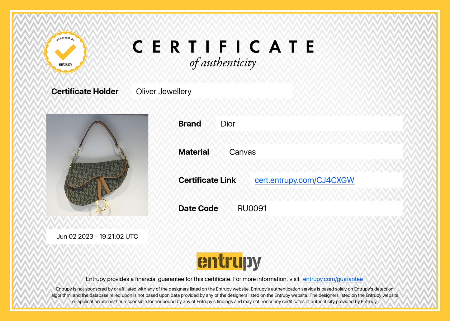 Christian Dior Vintage Diorissimo Saddle Bag