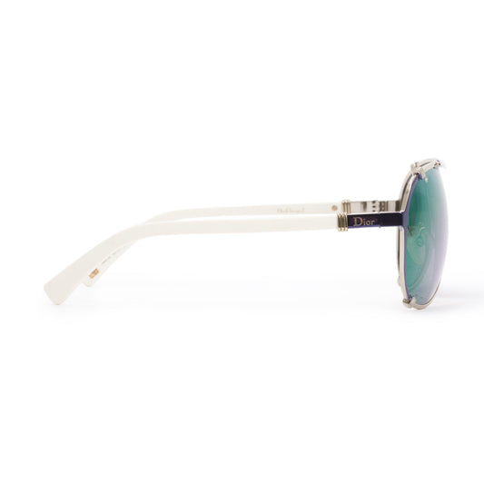 Christian Dior White Acetate DiorChicago2 Aviator Sunglasses