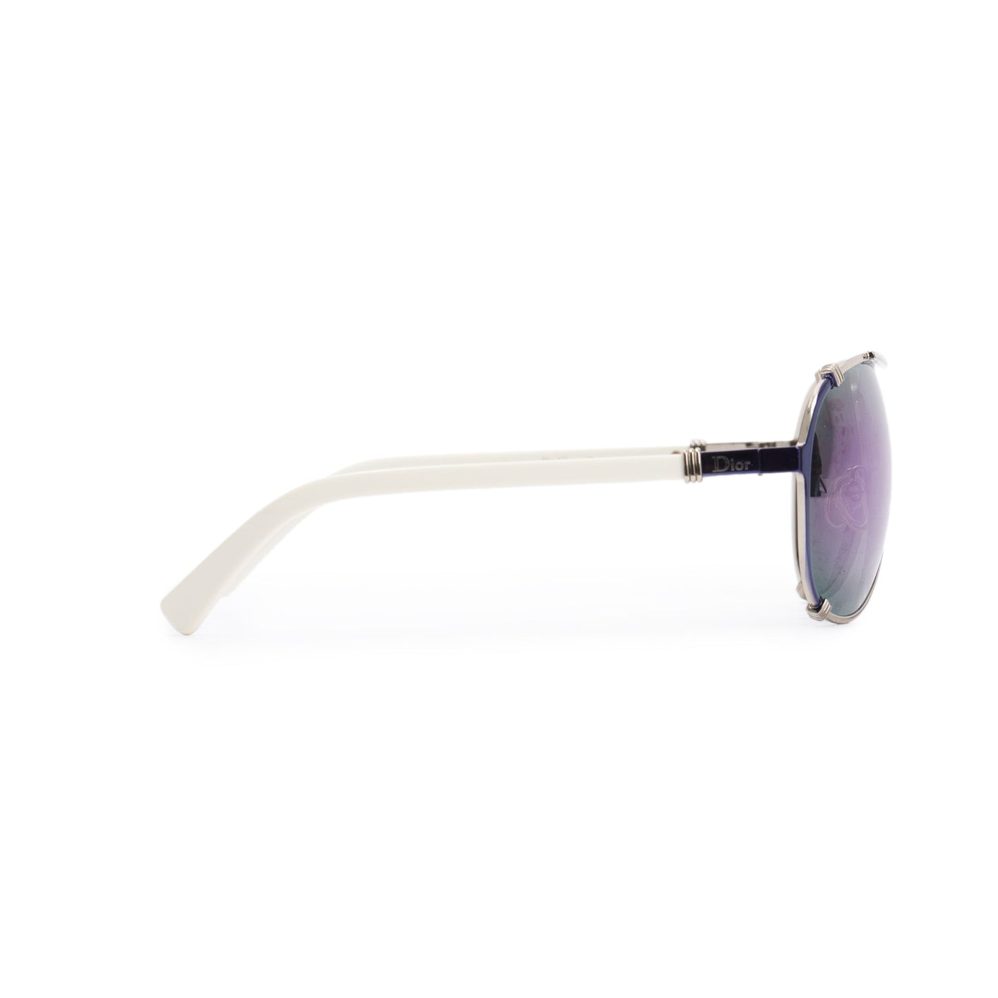 Christian Dior White Acetate DiorChicago2 Aviator Sunglasses