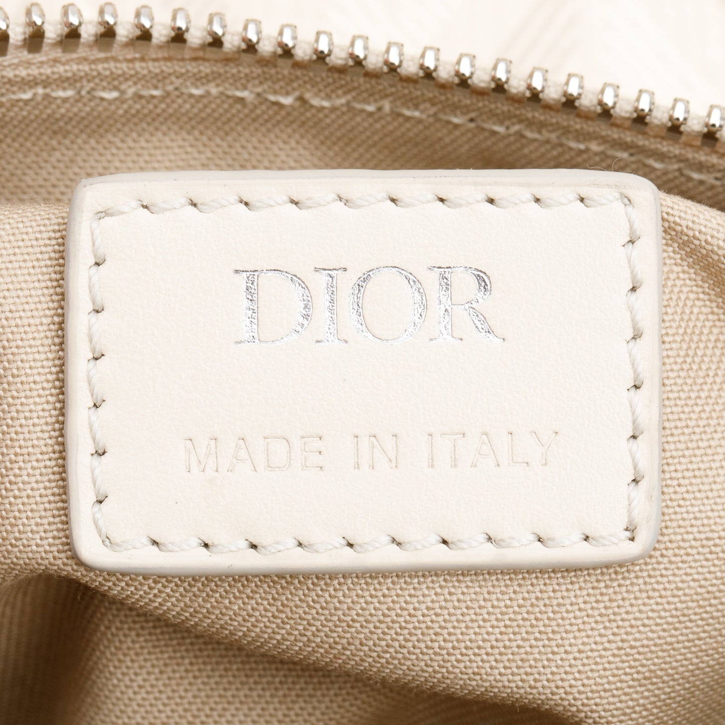 Christian Dior White CD Diamond Coated Canvas Nautic Saddle Crossbody Bag