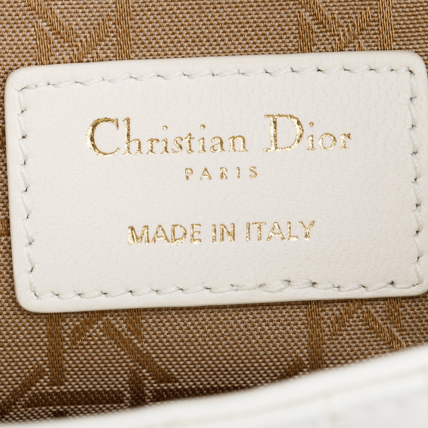 Christian Dior White Cannage Leather Small Lady Dior Bag