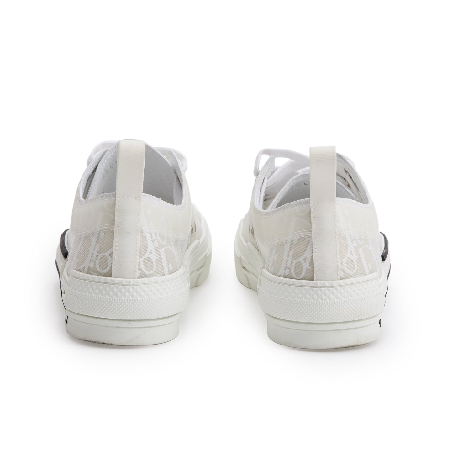 Christian Dior White Oblique Transparent Canvas B23 Low Sneakers, Size 40